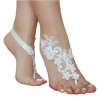 ASA Bridal Summer Crochet Barefoot Sandals Lace Anklets Wedding Prom Party Bangles - Sandale - $4.00  ~ 3.44€