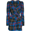 ATTICO mini wrap dress with tartan pane - Vestidos - 