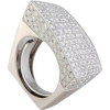 Abstract Full Diamond Pave White Gold Co - リング - 