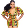 African Printed Slim Fit Short Dress - Dresses - $21.00 