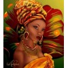 African Woman in Fall Colors - Resto - 