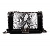 Ainifeel Genuine Leather Snakeskin Embossed Shoulder Handbag Crossbody Bag With Chain Strap - Torebki - $445.00  ~ 382.20€