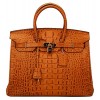 Ainifeel Women's Crocodile Embossed Office Handbag Top Handle Handbag - Torebki - $560.00  ~ 480.98€
