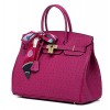 Ainifeel Women's Ostrich Embossed Leather Top Handle Handbags Totes Purse - Kleine Taschen - $460.00  ~ 395.09€