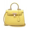 Ainifeel Women's Padlock Purse Ostrich Embossed Genuine Leather Shoulder Handbag Hobo Bag - Hand bag - $415.00  ~ £315.40