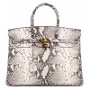 Ainifeel Women's Snakeskin Embossed Patent Leather Padlock Purse Top Handle Bag On Promotion - 手提包 - $555.00  ~ ¥3,718.69