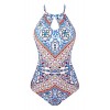 Aixy Halter High Neck Boho Backless Monokini Keyhole One Piece Swimsuit for Women - Swimsuit - $39.99  ~ £30.39