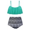 Aixy Women's Cute Ruffles Strap Swimsuit Crop Top Flounce Bikini Set - Swimsuit - $35.99 