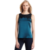 Ak Anne Klein Women's Petite Sleeveless Blouse with Lace Detail Ocean Blue - Top - $58.99 