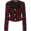 Alessandra Rich Cropped Checked Tweed Ja - Jacket - coats - 