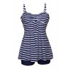 Aleumdr Womens Sailor Spaghetti Straps Striped Tankini Swimsuits With Swim Shorts S - XXL - Badeanzüge - $19.99  ~ 17.17€