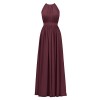 Alicepub Halter Illusion Bridesmaid Dress Chiffon Formal Evening Prom Gown Maxi - Vestidos - $69.99  ~ 60.11€