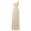 Alicepub One Shoulder Bridesmaid Dress Long Chiffon Evening Prom Gown Maxi Dress - Haljine - $69.99  ~ 60.11€