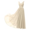 Alicepub V-Neck Chiffon Bridesmaid Dress Long Party Prom Evening Dress Sleeveless - Haljine - $65.99  ~ 419,21kn