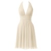 Alicepub V-Neck Chiffon Bridesmaid Dress Short Halter Cocktail Evening Party Dress - Obleke - $59.99  ~ 51.52€