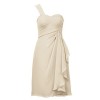Alicepub Women's Short Bridesmaid Gown One Shoulder Party Prom Dress with Ruffles - Dresses - $139.99 