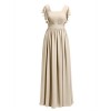 Alicepub Women's Vintage Flutter Sleeve Formal Evening Party Maxi Dresses Chiffon - ワンピース・ドレス - $59.99  ~ ¥6,752