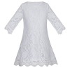 A-line Causal Lace Flower Girl Wedding Party Dress 3/4 Sleeves K0251 - ワンピース・ドレス - $29.99  ~ ¥3,375