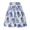 Alistyle Womens Vintage Skirts Floral Print Pleated A-line Flared Midi Dresses with Pockets - Skirts - $49.99 