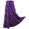 Alki'i Embroidered Full/Ankle Length gypsy bohemian long skirt Purple - Skirts - $21.99 