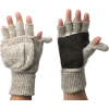 Alki'i Suede Palm Wool Thermal Insulation Fingerless Texting Work Gloves with Mitten Cover - 2 colors Cream - Перчатки - $17.99  ~ 15.45€