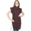 Alki'i Turtle neck sweater dress with buttoned side slit- 4 colors DarkChocolate - Vestiti - $29.99  ~ 25.76€