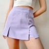 All-match high-waisted double slit thin double-layer fake two-piece skirt shorts - Skirts - $32.99 
