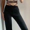 All-match niche, cross folds, winding straps, sexy bag, hip elastic high waist c - 紧身裤 - $27.99  ~ ¥187.54
