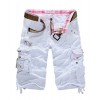 Allonly Men's Fashion Casual Cotton Relaxed Fit Multi-Pocket Cargo Shorts Under Knee - ショートパンツ - $29.99  ~ ¥3,375