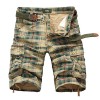 Allonly Men's Fashion Casual Cotton Relaxed Fit Multi-Pocket Plaid Cargo Shorts Knee Length - Shorts - $19.99 