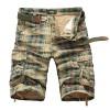 Allonly Men's Fashion Casual Cotton Relaxed Fit Multi-Pocket Plaid Cargo Shorts Knee Length - pantaloncini - $19.99  ~ 17.17€