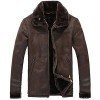 Allonly Men's Vintage Sheepskin Jacket Fur Leather Jacket Cashmere Shearling Coat - Outerwear - $85.89  ~ 73.77€