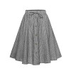 Allonly Women's A-Line High Waisted Button Front Drawstring Pleated Midi Skirt with Elastic Waist Knee Length - Saias - $13.93  ~ 11.96€