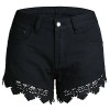 Allonly Women's Black Sexy Relaxed Fit Denim Shorts with Lace Trim Jean Shorts Hot Pants - Shorts - $18.99 