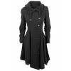 Allonly Women's Button Closure Asymmetrical Hem Long Trench Black Cloak Coat - Outerwear - $39.90  ~ £30.32
