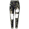 Allonly Women's Camouflage Fashion Destroyed Relaxed Fit Straight Leg High Waisted Ripped Jeans Pants with Broken Holes - Pants - $26.99 