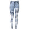 Allonly Women's Destroyed Skinny Fit Stretch High Waisted Ripped Jeans Pencil Pants with Broken Holes - Pants - $29.99 