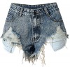 Allonly Women's Sexy Cut Off Destroyed Ripped High Waisted Slim Fit Denim Shorts Jean Shorts Hot Pants with Holes and Fringe - Shorts - $19.99 