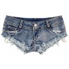 Allonly Women's Sexy Cut Off Destroyed Ripped Micro Stretch Low Rise Mini Denim Shorts Cheeky Jean Short Hot Pants - Spodnie - krótkie - $8.99  ~ 7.72€
