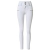 Allonly Women's White Fashion Slim Fit Stretch High Waisted Jeans Pencil Pants with Zippers - Pants - $22.99 