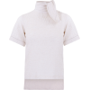 Amal Al Mulla Off White Textured Bow Tie - Koszule - krótkie - 