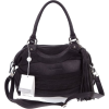 BRUNO ROSSI Italian Made Black Leather and Suede Convertible Handbag - Hand bag - $479.00 