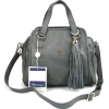 BRUNO ROSSI Italian Shoulder Bag Handbag Purse in Gray Leather - Hand bag - $469.00 