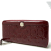 Coach Embossed Zip Around Accordian Style - 46223 - Garnet (Dk Red - Like Burgundy) - Wallets - $199.00 