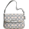 Coach Signature Op Art Ikat Top Handle Pouch Bag Purse 45376 Grey Multi - Bag - $124.99 
