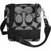 Coach Signature Stripe Swingpack Crossbody Messenger Bag Purse 42619 Black White - Messenger bags - $128.00 