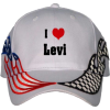 I Love/Heart Levi White USA Flag / Checker Racing Hat / Baseball Cap - Czapki - $26.49  ~ 22.75€