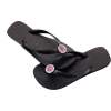 SWAROVSKI HAVAIANAS CRYSTAL MEDALLION BLACK PINK THONGS SANDALS FLIP FLOPS US SIZES 5-11 - Thongs - $44.99 