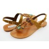 Steve Madden Sandiee Tan Beaded Flat Sandal Shoes Size 8.5 - Sandali - $69.00  ~ 59.26€