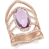 Amethyst and Diamond Geometric Ring in 1 - Aneis - 